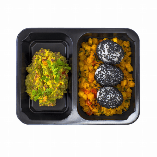 Pečená šťouchaná dýně s vejcem a guacamole